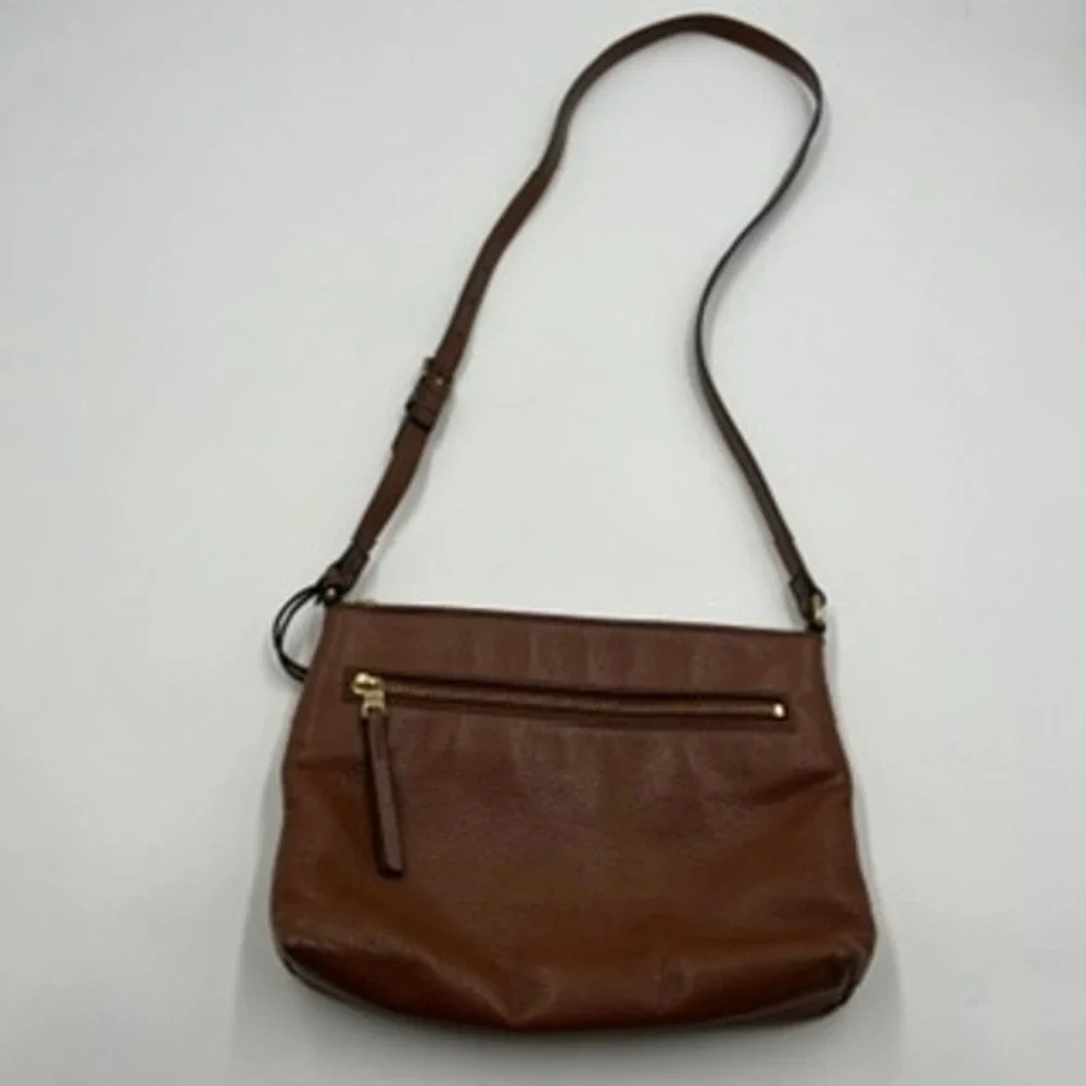 Fossil Brown Pebbled Leather Crossbody Bag ZB7228 with Key Charm - Picture 5 of 9